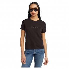 Тениска G-Star G-Script Shiny short sleeve T-shirt - Black (Dark Black) тениска,мъжки,тениски,дамски,тениски,g,star,g,script,shiny,short,sleeve,t,shirt,black,(dark,black)