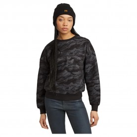 блуза,дамски,блузи,g,star,lace,aop,loose,sweatshirt,black,(dark,black,lace,wave)