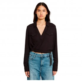 риза,с,дълъг,ръкав,дамски,блузи,дамски,ризи,g,star,tacoma,wrap,long,sleeve,shirt,black