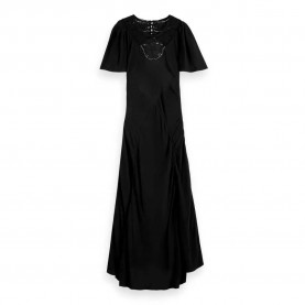рокля,дамски,поли,и,рокли,scotch,&,soda,177735,short,sleeve,midi,dress,black