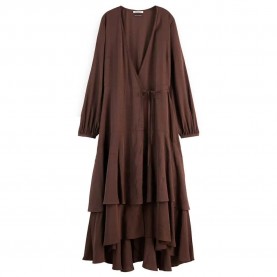 рокля,дамски,поли,и,рокли,scotch,&,soda,180391,long,sleeve,long,dress,brown