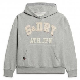 Суичър Superdry Athletic Appliq hoodie - Grey (Grey Marl) суичър,дамски,блузи,superdry,athletic,appliq,hoodie,grey,(grey,marl)
