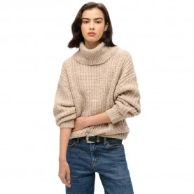 блуза,дамски,пуловери,дамски,плетени,дрехи,superdry,brushed,rib,slouch,nk,high,neck,sweater,light,sand,twist,(beige)
