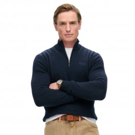 блуза,мъжки,пуловери,superdry,essential,embroidered,half,zip,sweater,carbon,navy,marl,(blue)