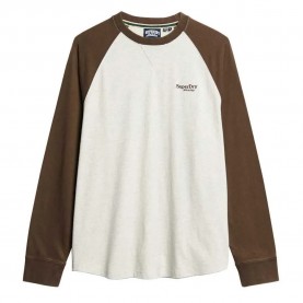 тениска,мъжки,тениски,superdry,essential,logo,baseball,long,sleeve,t,shirt,lightning,grey,grindle,bracken,brown,(white)
