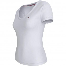 тениска,дамски,тениски,tommy,hilfiger,dw0dw17385,short,sleeve,v,neck,t,shirt,white,(white)