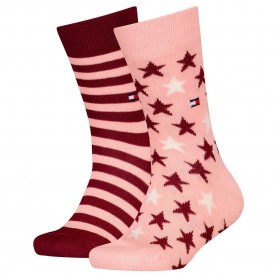 чорапи,детски,чорапи,tommy,hilfiger,100000816,socks,2,pairs,red,pink,(pink,combo)