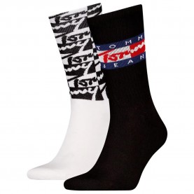 чорапи,мъжки,чорапи,tommy,hilfiger,701229891,crew,socks,2,pairs,white,black,(black,white)
