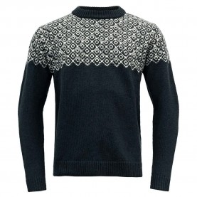 блуза,мъжки,пуловери,devold,of,norway,bjørnøya,wool,sweater,ink,offwhite,(black)