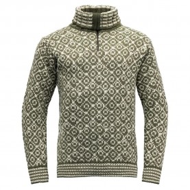 блуза,мъжки,пуловери,devold,of,norway,svalbard,wool,zip,neck,sweater,green,(olive,offwhite)