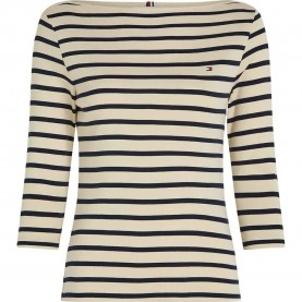 тениска,дамски,тениски,tommy,hilfiger,slim,cody,3,4,sleeve,t,shirt,beige
