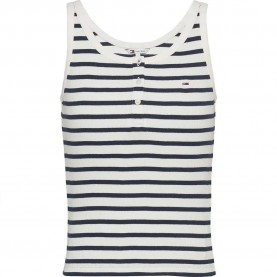 тениска,дамски,тениски,tommy,jeans,button,sleeveless,t,shirt,white,navy,stripe,(white)