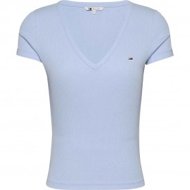 тениска,дамски,тениски,tommy,jeans,essential,rib,short,sleeve,t,shirt,blue,(sweet,blue)