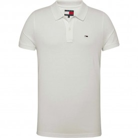 дънки,мъжки,блузи,с,яка,tommy,jeans,placket,short,sleeve,polo,white,(ecru)