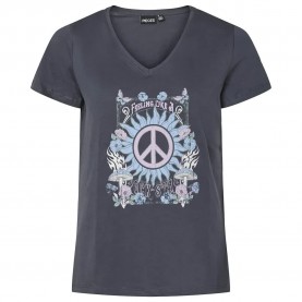тениска,дамски,тениски,pieces,gabriella,short,sleeve,t,shirt,ombre,blue,peace,motive,(grey)