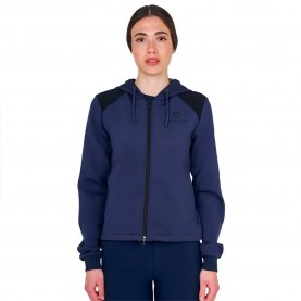 сако,дамски,блузи,equestro,scuba,cropped,full,zip,sweatshirt,blue,(navy,blazer)