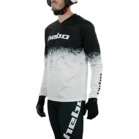 Блуза с дълъг ръкав Hebo PRO Trial V long sleeve jersey - White / Black (White) блуза,с,дълъг,ръкав,мъжки,тениски,дамски,тениски,hebo,pro,trial,v,long,sleeve,jersey,white,black,(white)