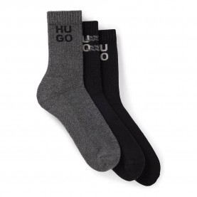 чорапи,мъжки,чорапи,hugo,rib,chain,10263824,socks,3,pairs,black,grey,(black)