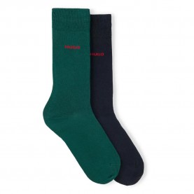 чорапи,мъжки,чорапи,hugo,uni,colors,socks,2,pairs,dark,green,(green,black)
