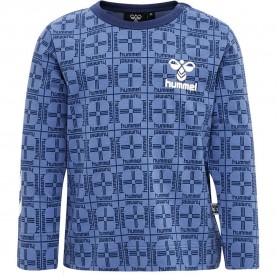 тениска,детски,тениски,hummel,check,long,sleeve,t,shirt,blue,(blue,horizon)