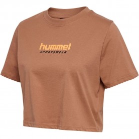 тениска,дамски,тениски,hummel,legacy,malu,cropped,short,sleeve,t,shirt,brown,(8143)