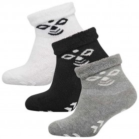 чорапи,детски,чорапи,hummel,snubbie,long,socks,3,pairs,multicolor,(black,grey,melange,white)