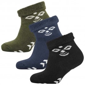 чорапи,детски,чорапи,hummel,snubbie,long,socks,3,pairs,black,olive,night,(multicolor)