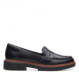 обувки,дамски,обувки,clarks,shoes,westlynn,ayla,loafers,black,leather,(black)