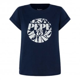Тениска Pepe jeans Elvia short sleeve T-shirt - Blue (Marine Blue) тениска,дамски,тениски,pepe,jeans,elvia,short,sleeve,t,shirt,blue,(marine,blue)