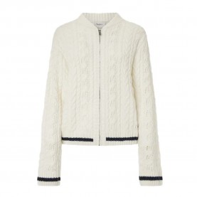 блуза,дамски,пуловери,дамски,плетени,дрехи,pepe,jeans,hada,full,zip,sweater,white