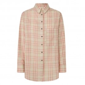 карирана,риза,дамски,блузи,дамски,ризи,pepe,jeans,rita,check,long,sleeve,shirt,beige