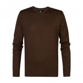 блуза,мъжки,пуловери,petrol,industries,m,3040,kwv200,v,neck,sweater,espresso,(brown)