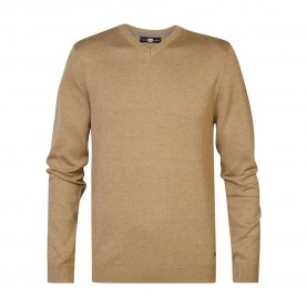 блуза,мъжки,пуловери,petrol,industries,m,3040,kwv200,v,neck,sweater,oak,(brown)