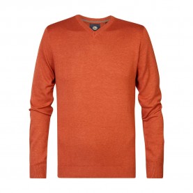 блуза,мъжки,пуловери,petrol,industries,m,3040,kwv200,v,neck,sweater,warm,chili,(orange)