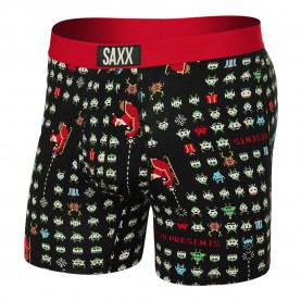 боксерки,мъжко,бельо,saxx,underwear,ultra,fly,boxers,sleigh,invaders,black,(black)