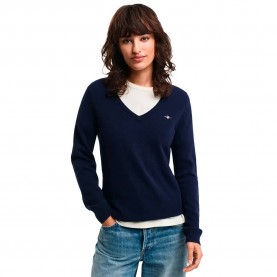 блуза,дамски,пуловери,дамски,плетени,дрехи,gant,4805262,v,neck,sweater,blue,(evening,blue)