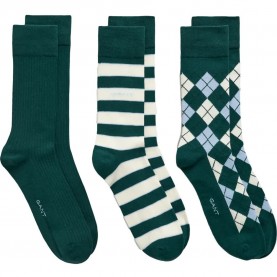 чорапи,мъжки,чорапи,gant,9960311,socks,3,pairs,green,(deep,forest)