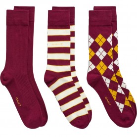 чорапи,мъжки,чорапи,gant,9960311,socks,3,pairs,red,(rich,wine)