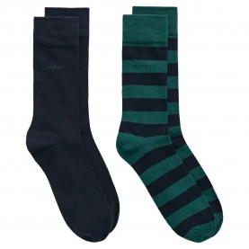 чорапи,мъжки,чорапи,gant,bar,and,solid,socks,2,pairs,green,blue,(deep,forest)