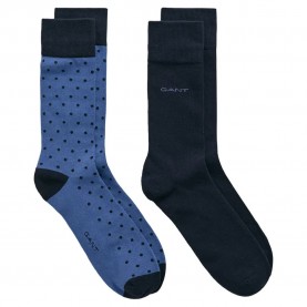 чорапи,мъжки,чорапи,gant,dot,and,solid,socks,2,pairs,blue,(vintage,blue)