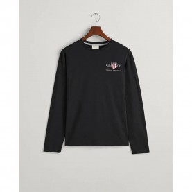 тениска,мъжки,тениски,gant,reg,medium,archive,shield,long,sleeve,t,shirt,black,(black)