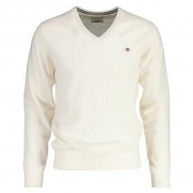 блуза,мъжки,пуловери,gant,superfine,lambswool,v,neck,sweater,cream,(white)