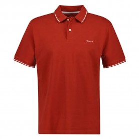 мъжки,блузи,с,яка,gant,tipped,piqué,short,sleeve,polo,iron,red,(red)