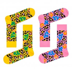 чорапи,мъжки,чорапи,happy,socks,multi,leopard,socks,2,pairs,yellow,pink,(multicolored)