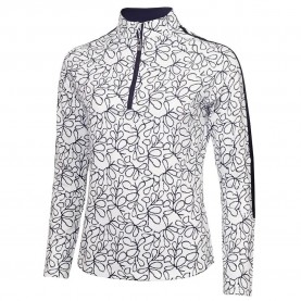 блуза,дамски,блузи,green,lamb,mae,half,zip,sweatshirt,white,navy,flora,(white)