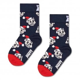 чорапи,детски,чорапи,hs,by,happy,socks,holida,years,cat,crew,socks,blue,(nav,years)