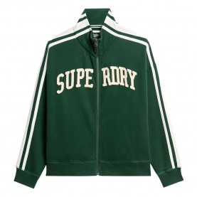 блуза,дамски,блузи,superdry,athletic,applq,loose,full,zip,sweatshirt,enamel,green,(green)