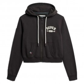 блуза,дамски,блузи,superdry,athletic,relaxed,crop,full,zip,sweatshirt,black