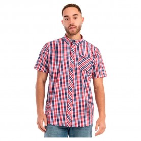 риза,с,къс,ръкав,мъжки,ризи,lonsdale,brixworth,short,sleeve,shirt,white,red,blue,(red)