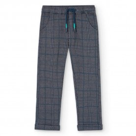 Панталони Boboli Knit Check pants - Grey (Anthracite) панталони,мъжки,панталони,дамски,панталони,boboli,knit,check,pants,grey,(anthracite)